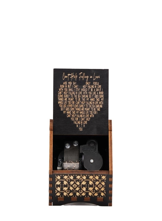 OFFO Can’t Help Falling in Love Automatic Music Box - Hand-Cranked Wooden Romantic Keepsake with Engraved Design | Classic Love Tune Gift for Wife, Girlfriend, Couples & Anniversary - Image 1